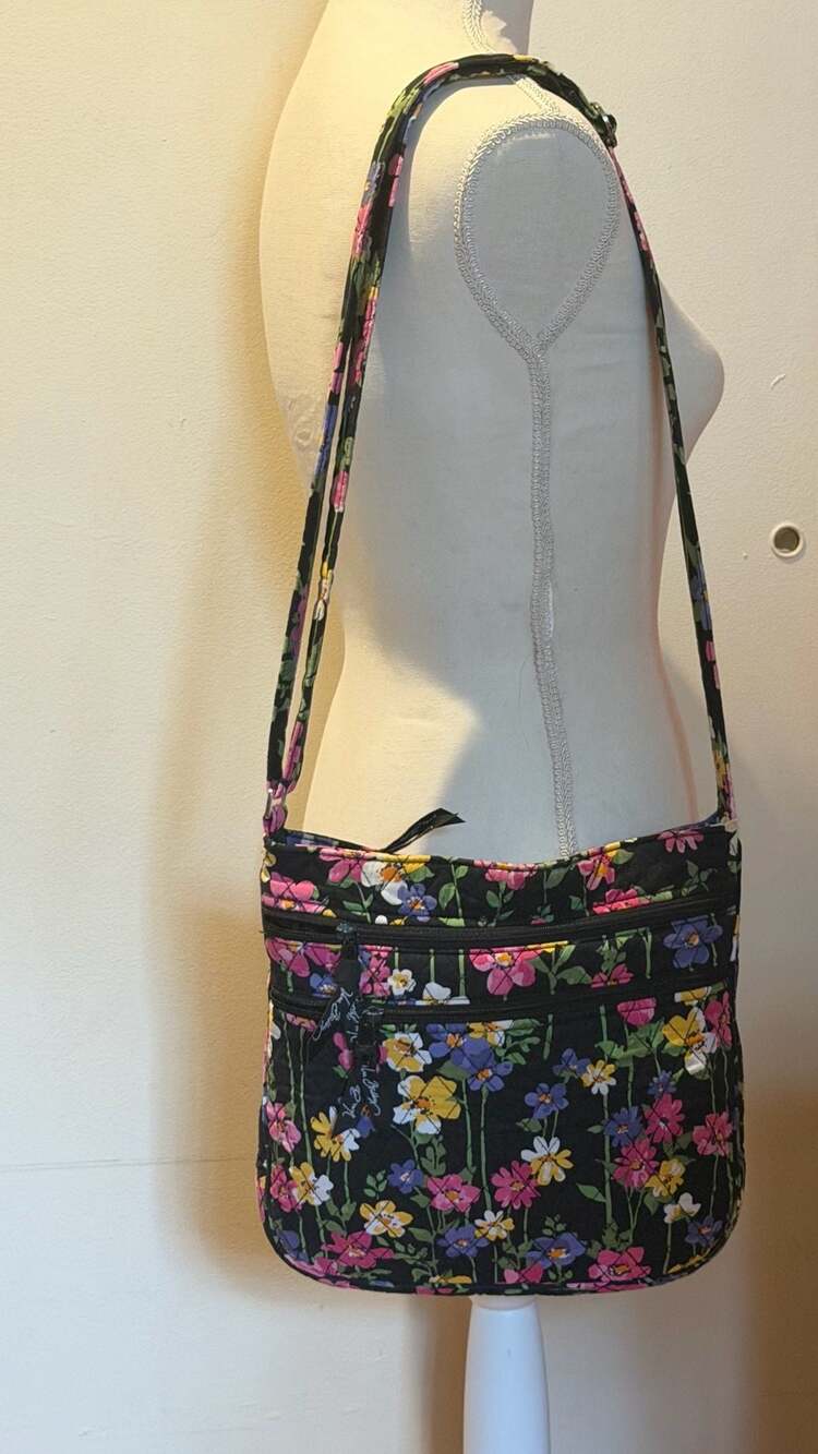 Vera Bradley Triple Zip Hipster Quilted Floral Crossbody Bag with Wallet